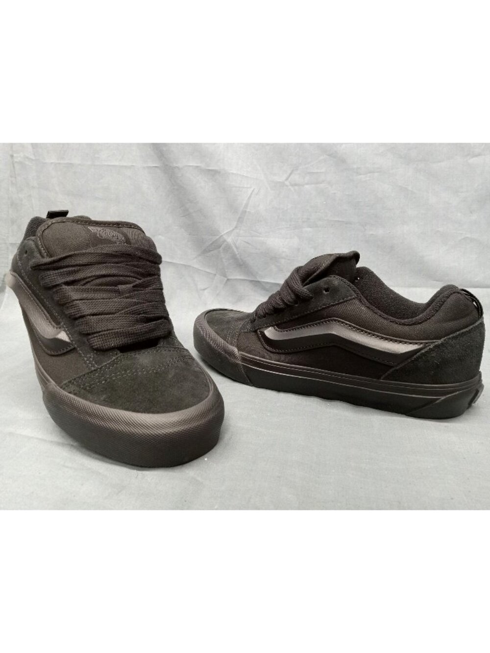 Vans Knu School (GS) Suede & Canvas Sneaker Triple Black Boys Size 6 NEW NO BOX!